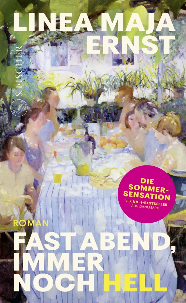 Dieses Bild ist der Umschlag des Romans "Fast Abend, immer noch hell" von Linea Maja Herbst (deutsche Ausgabe, erschienen bei S. Fischer).