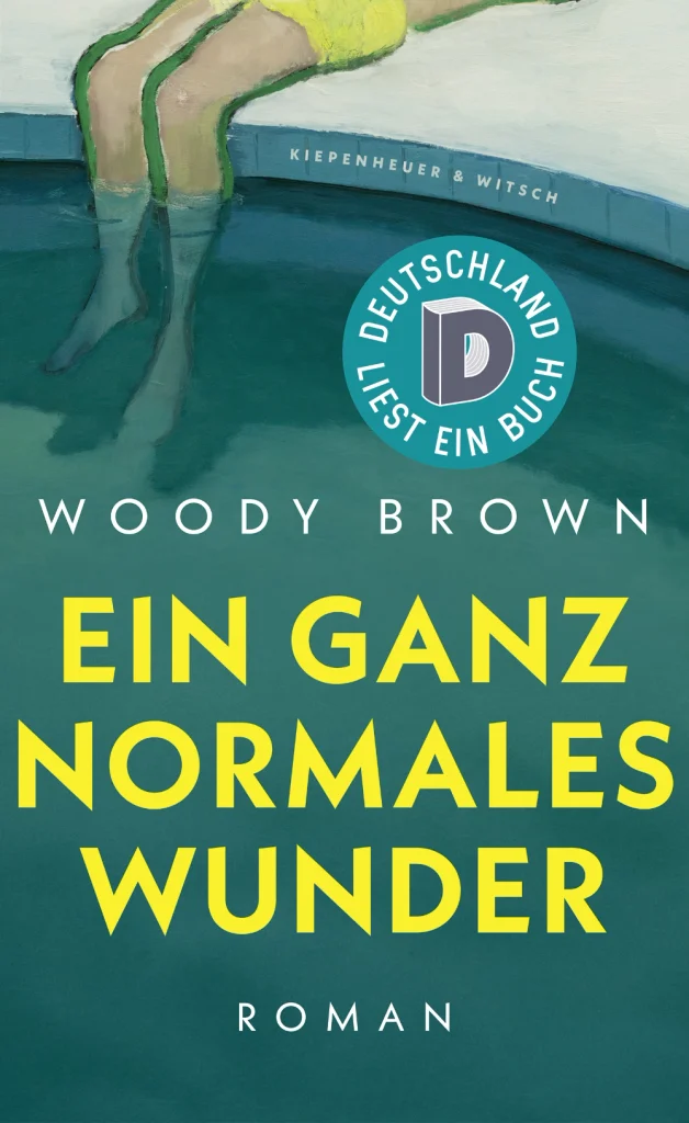 Bei der Abbildung handelt es sich um den Schutzumschlag des Romans "Ein ganz normales Wunder" von Woody Brown, übersetzt von Stefan Kleiner und erschienen bei Kiepenheuer und Witsch.